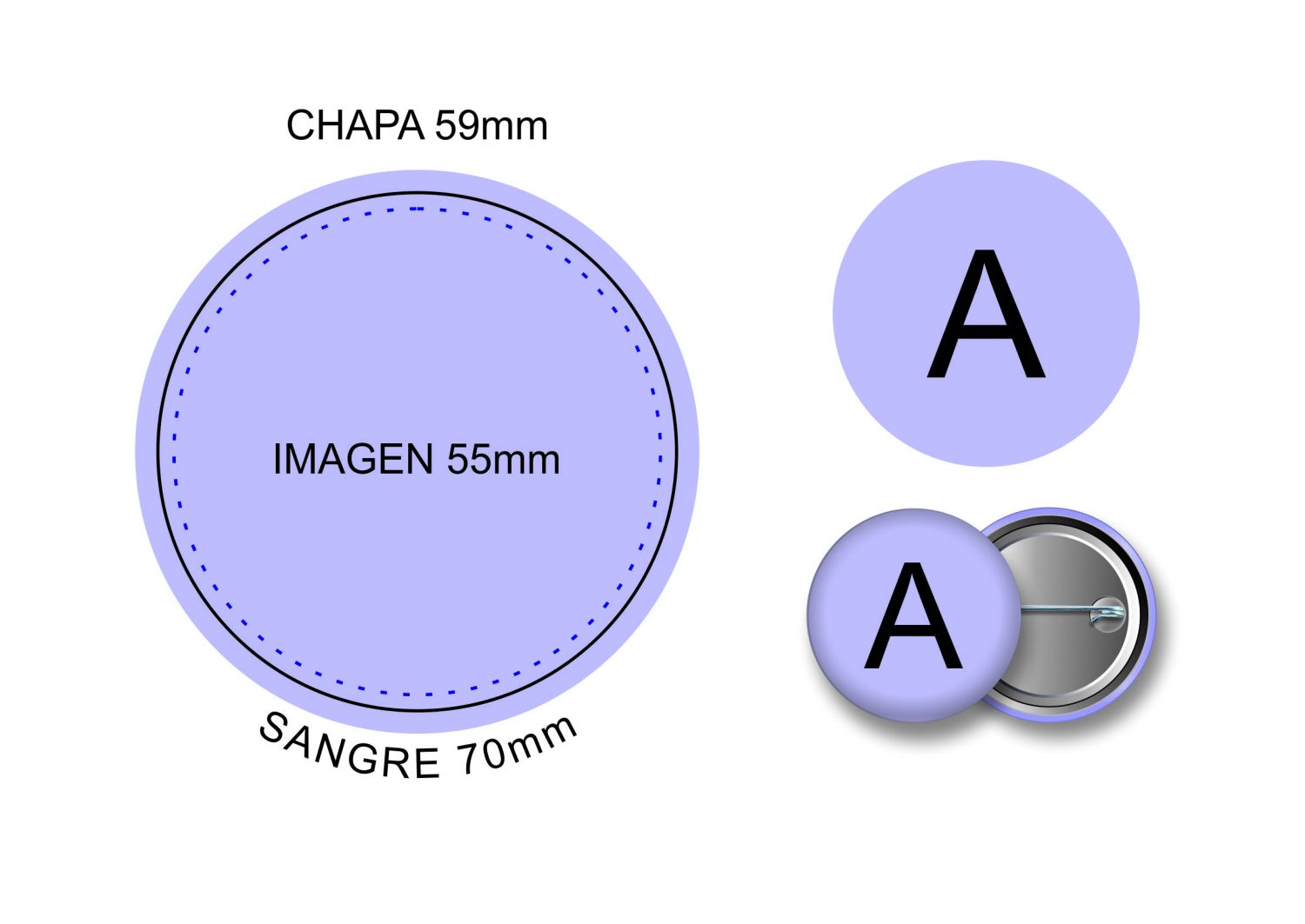 Máquina para hacer chapas e imanes redondos de 59 mm