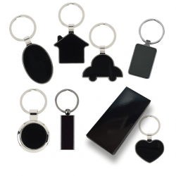 LLAVEROS LASER ACERO NEGRO